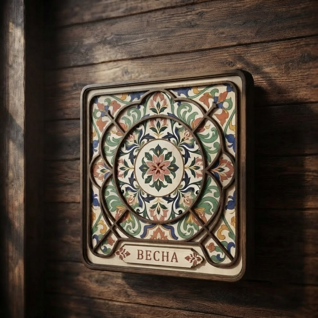 Mandala Wooden Sign, Personalized Wall Art, Moroccan Boho Decor, Name Sign Custom, Bohemian Home Hanging, Geometric Wood Carving, Housewarming Gift