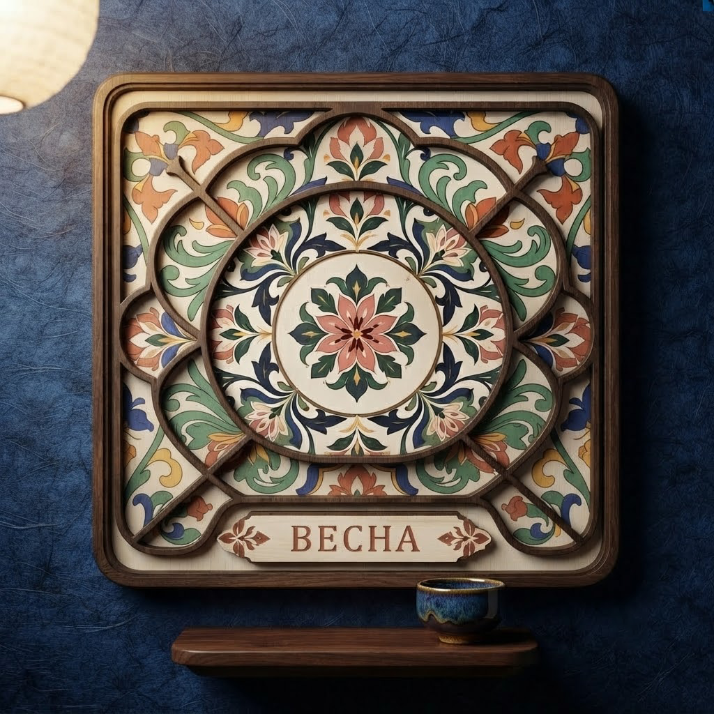 Mandala Wooden Sign, Personalized Wall Art, Moroccan Boho Decor, Name Sign Custom, Bohemian Home Hanging, Geometric Wood Carving, Housewarming Gift