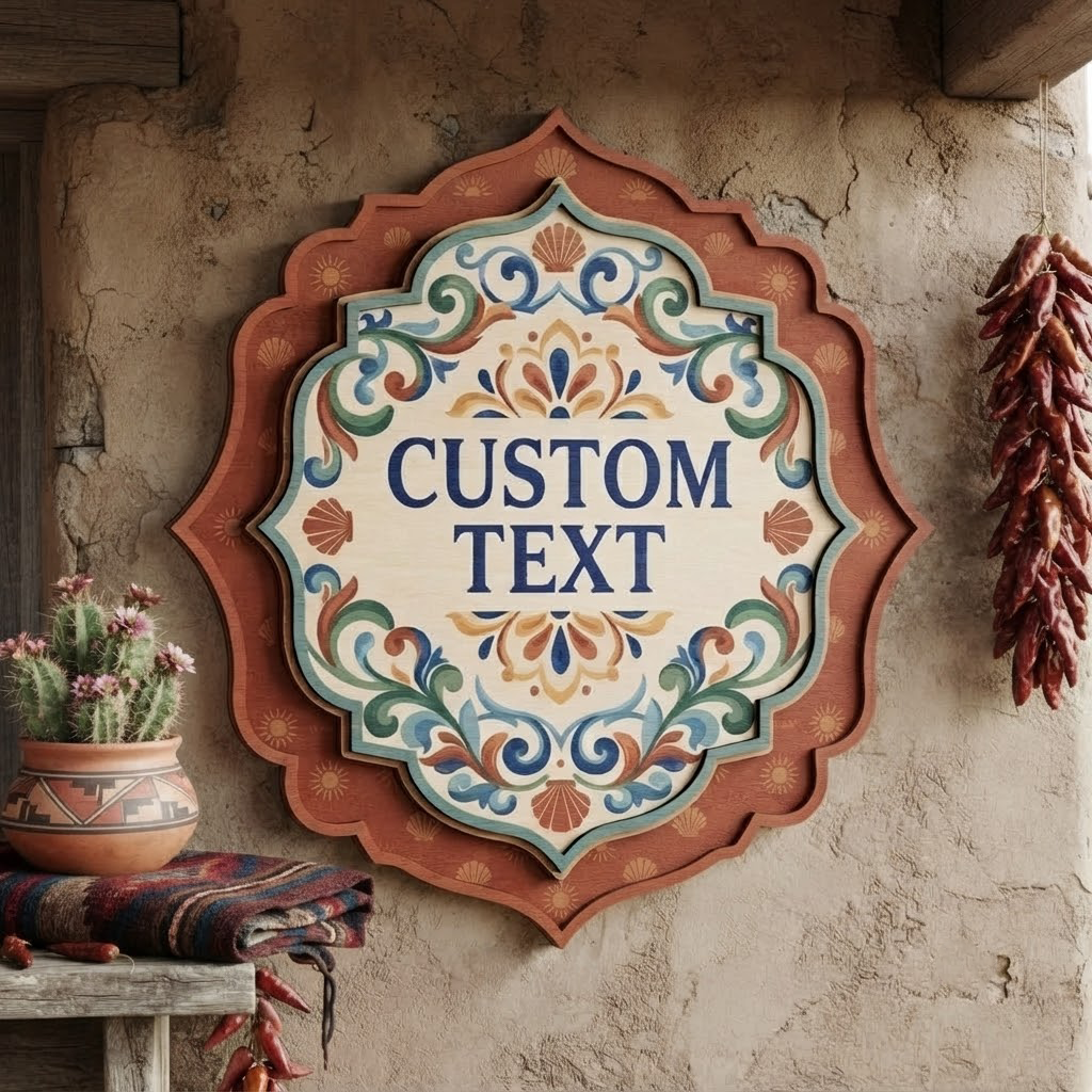 Custom Wood Sign, Boho Mandala Wall Art, Personalized Home Decor, Southwestern Wall Hanging, Housewarming Gift, Rustic Wooden Plaque