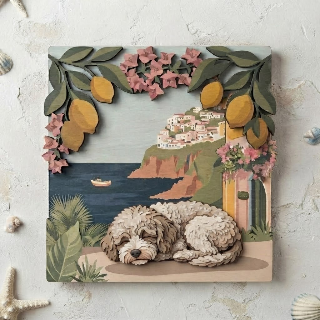 Amalfi Coast Wooden Wall Art, Pink Convertible Car Sign, Summer Coastal Home Decor, Italian Riviera Plaque, Vacation Wall Hanging
